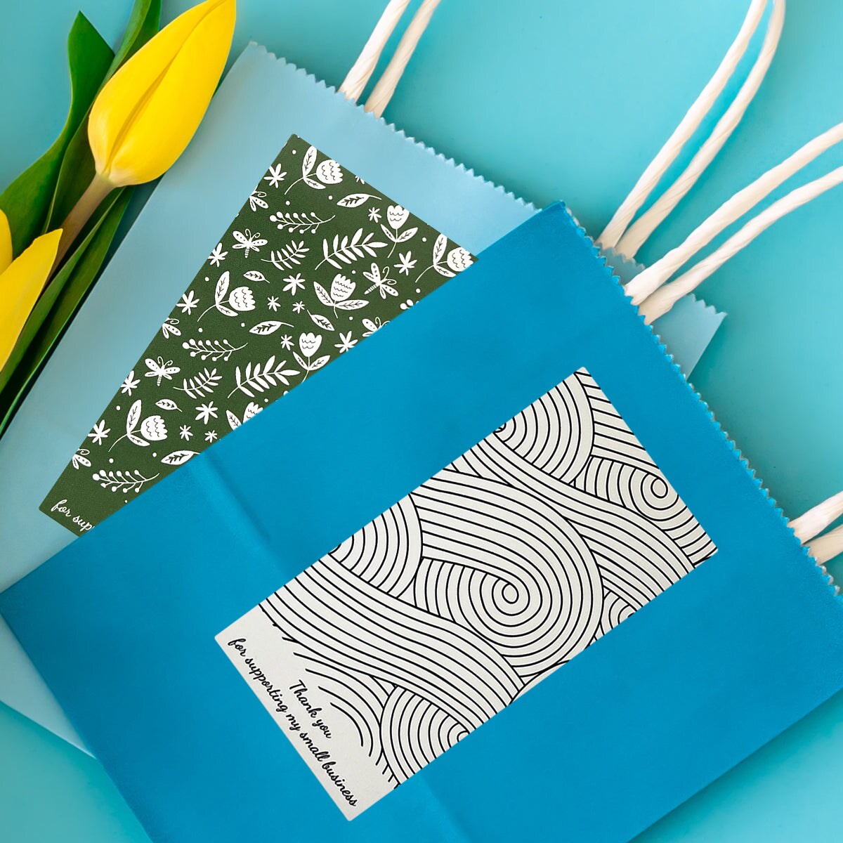 Wrapables 4&#x22; x 2&#x22; Rectangular Thank You Sealing Stickers and Labels for Packages, Boxes, Bags, Small Business, Gifts (100pcs)
