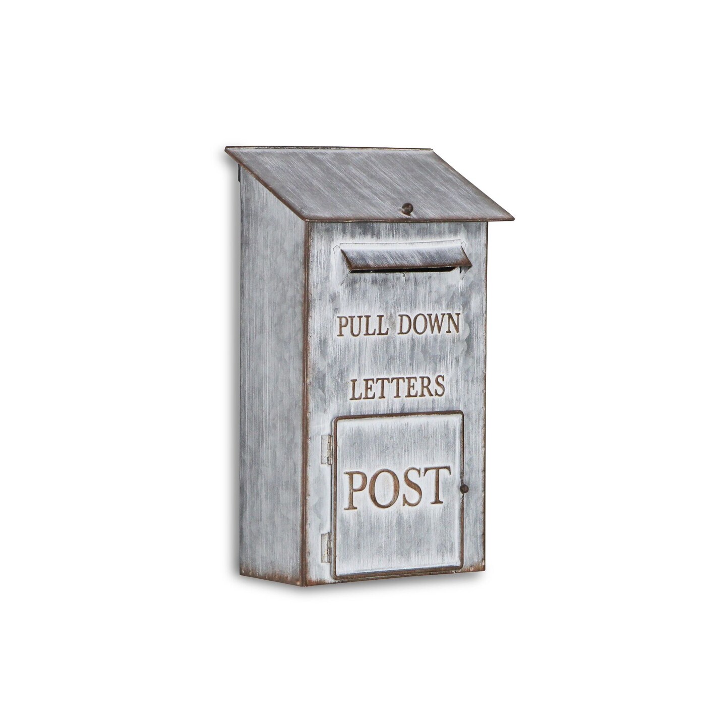 Contemporary Home Living 1475&#x22; Silver and White Streaked Decorative Handmade Mail Box