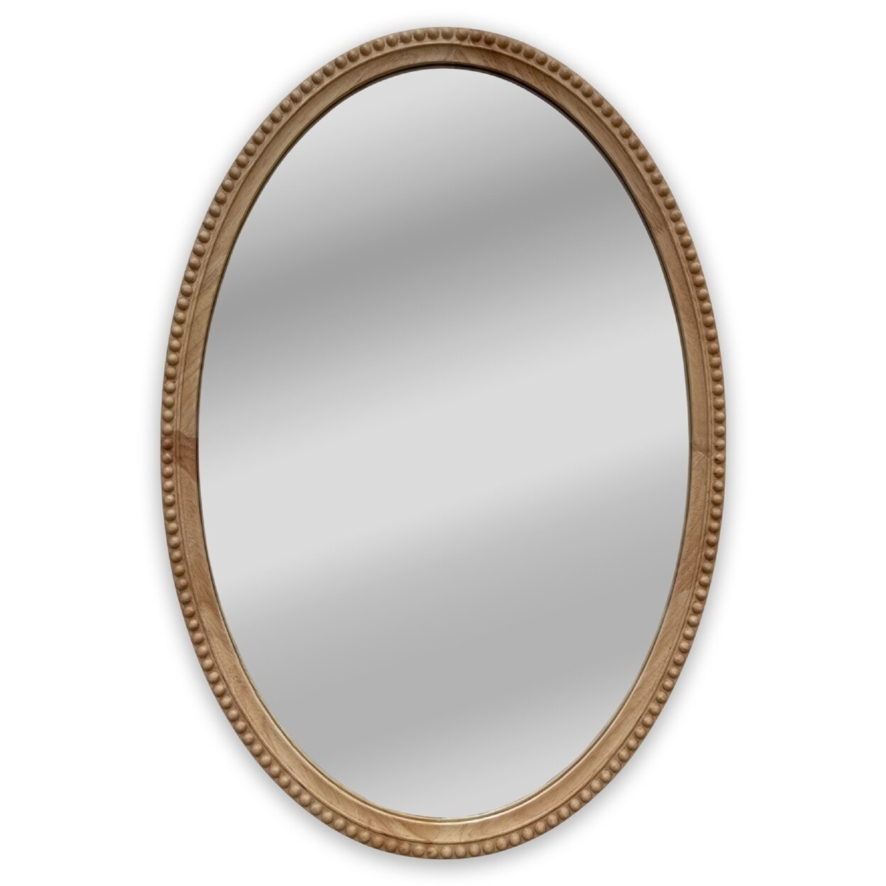 CHLOE Lighting CHLOE's Reflection Contemporary Maple Wood Finish Oval Textured Framed Wall Mirror 32" Height