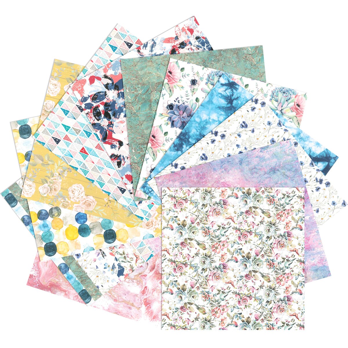 Wrapables 6x6 Decorative Single-Sided Scrapbook Paper for Arts & Crafts Projects, Scrapbooking, Card-Making