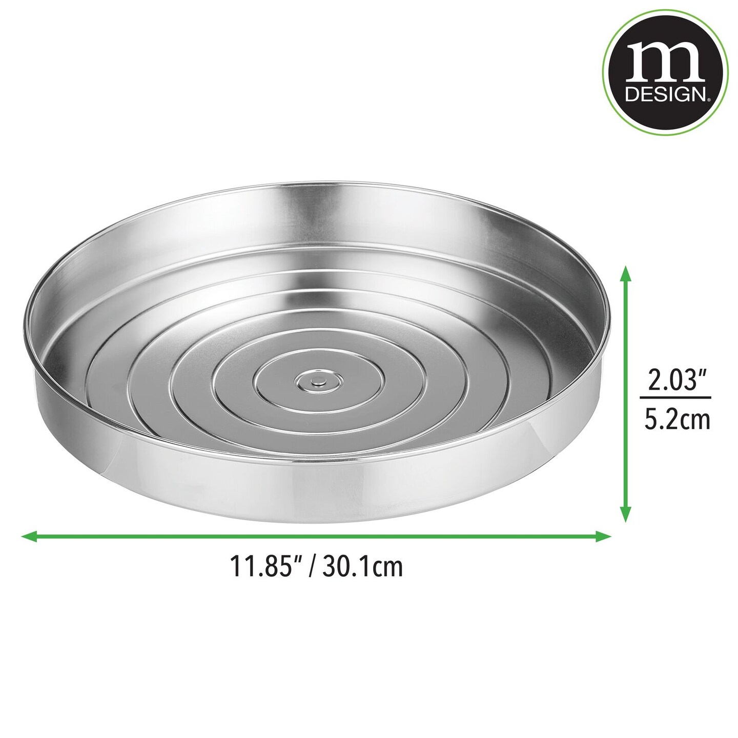 mDesign Lazy Susan Metal Turntable 12" Spinner, Kitchen Organization