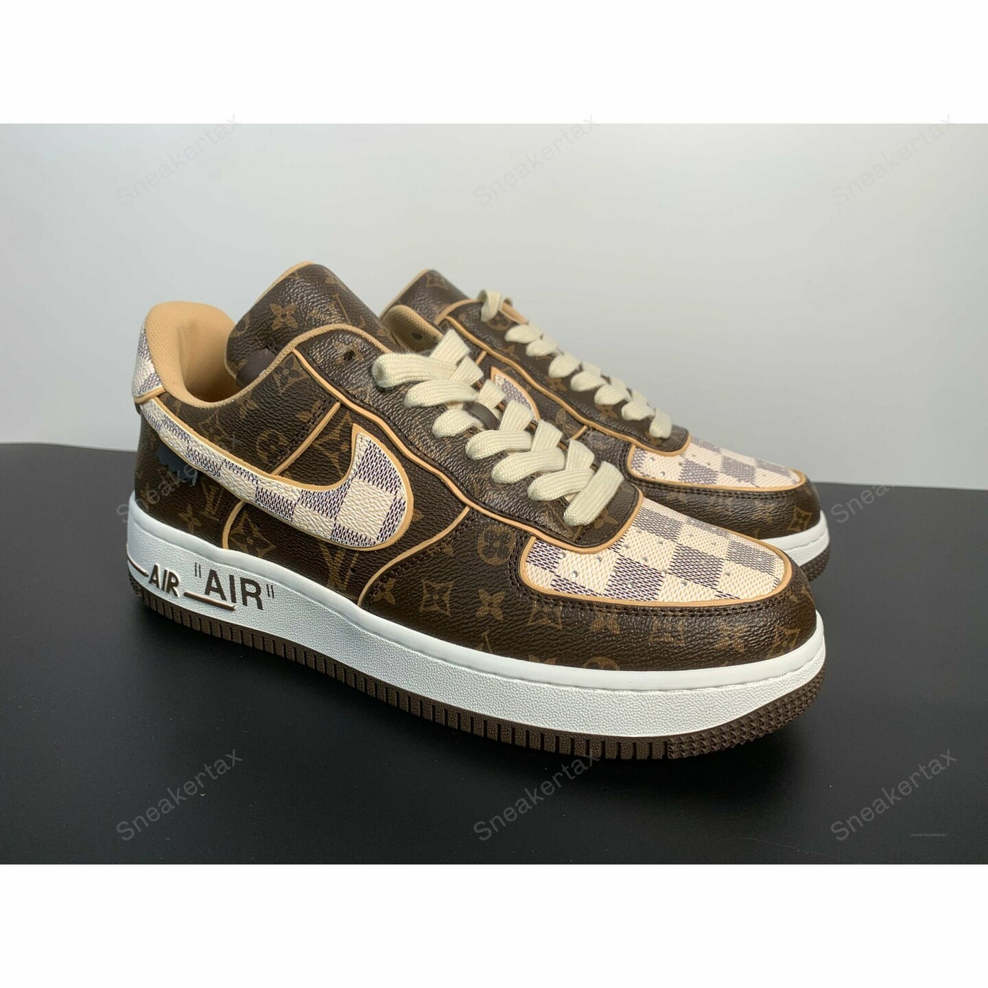 Custom 'air force 1 - brown lv monogram print hotsell