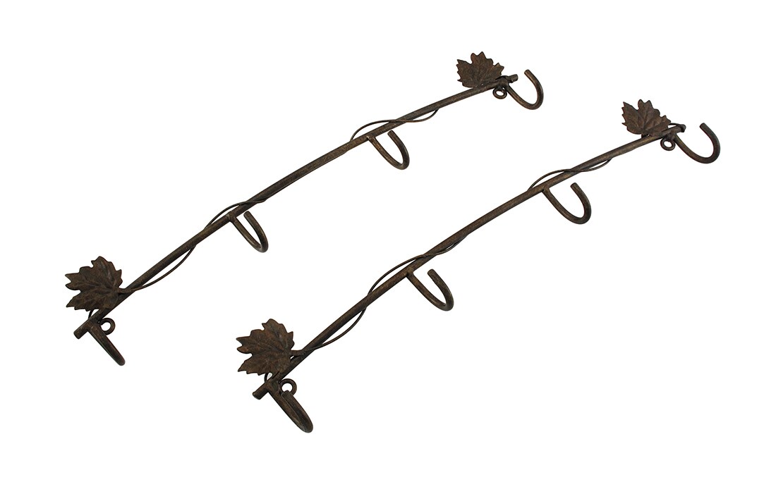 The Winery Set of 2 Bronze Rows of Cup Hooks