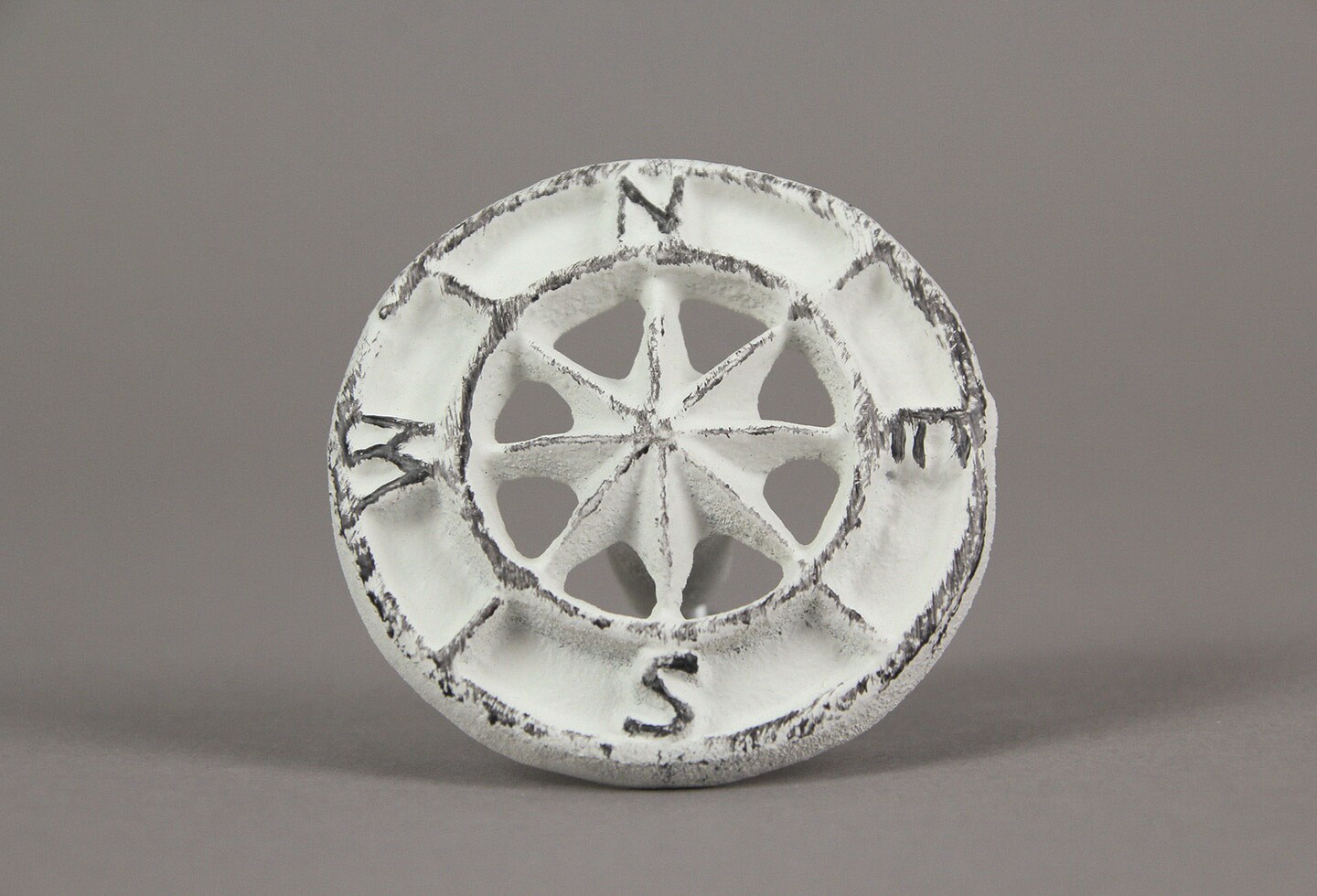 Set of 12 Cast Iron Nautical Compass Rose Cabinet Hardware Knobs Drawer Pulls