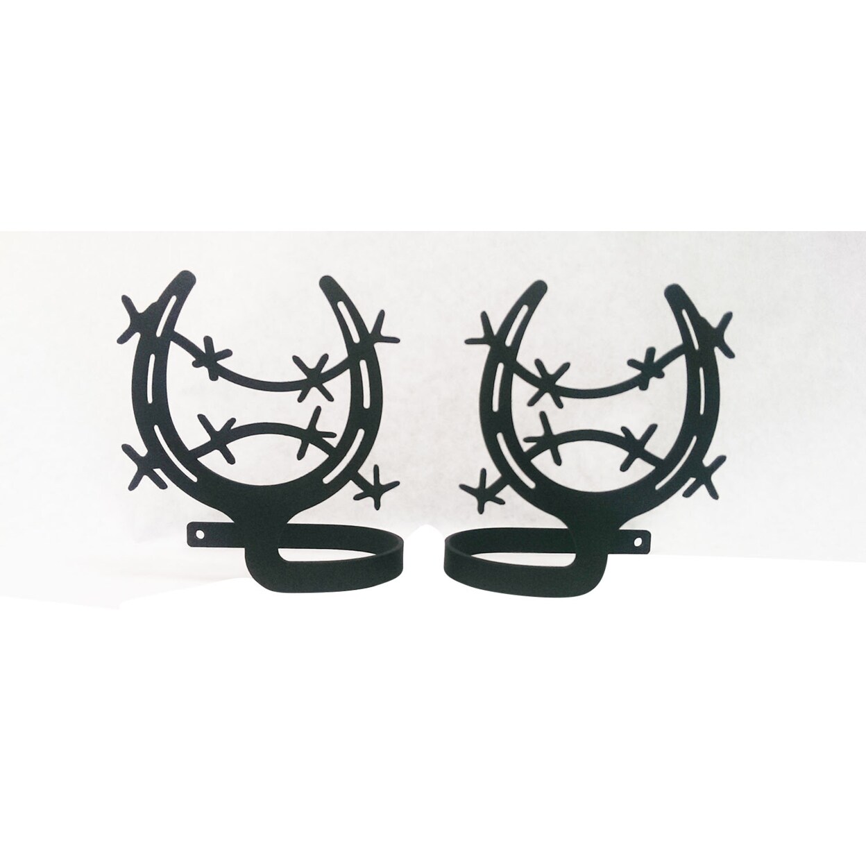 Village Wrought Iron Village Wrought Metal Iron Horseshoe - Curtain Tie Backs