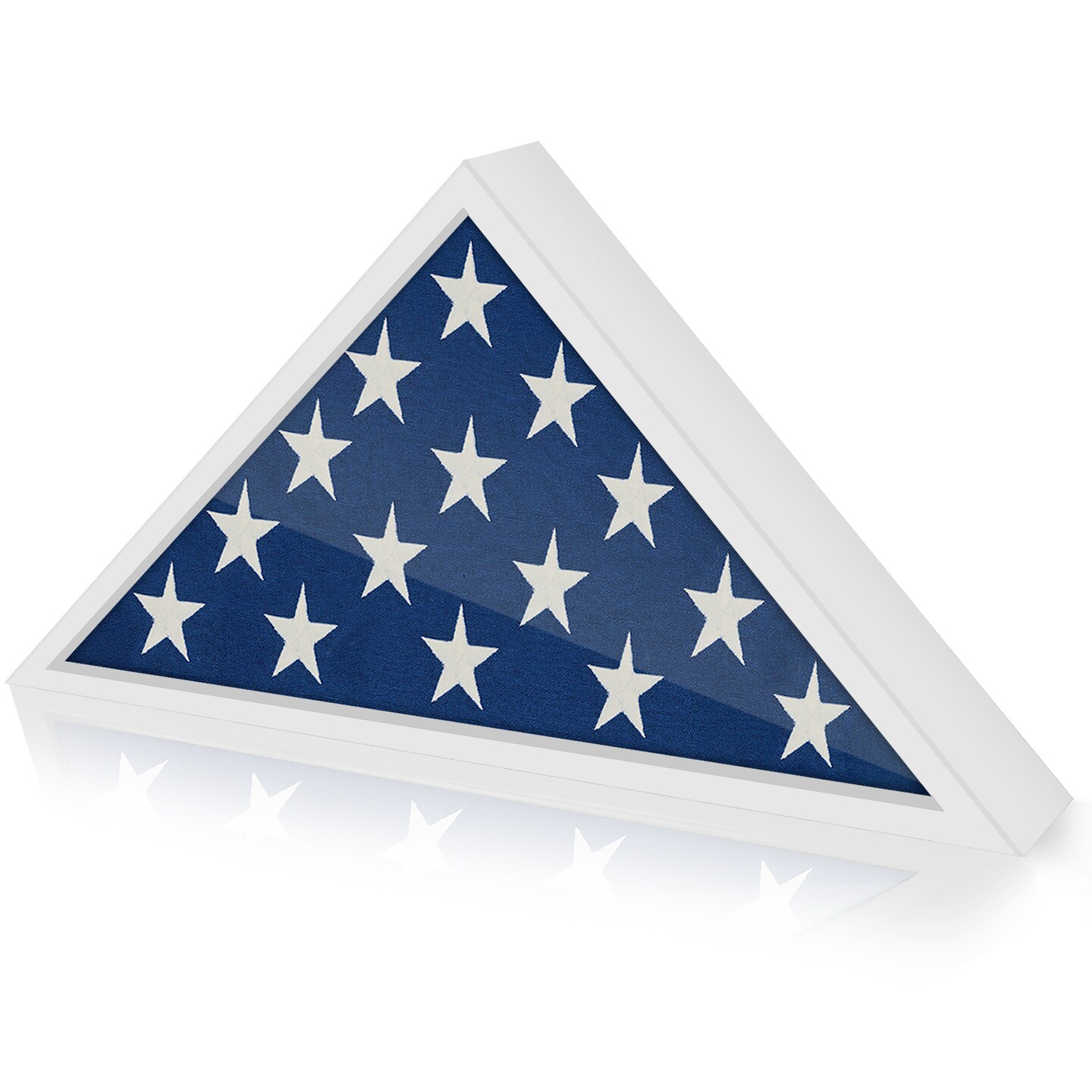Americanflat Large Flag Display Case for Burial or Memorial Flag - Fits Folded 5x9.5 or 3.5 Flag - Elegant Military Flag Display Case - Plexiglass Cover - Triangle Hanging Hardware
