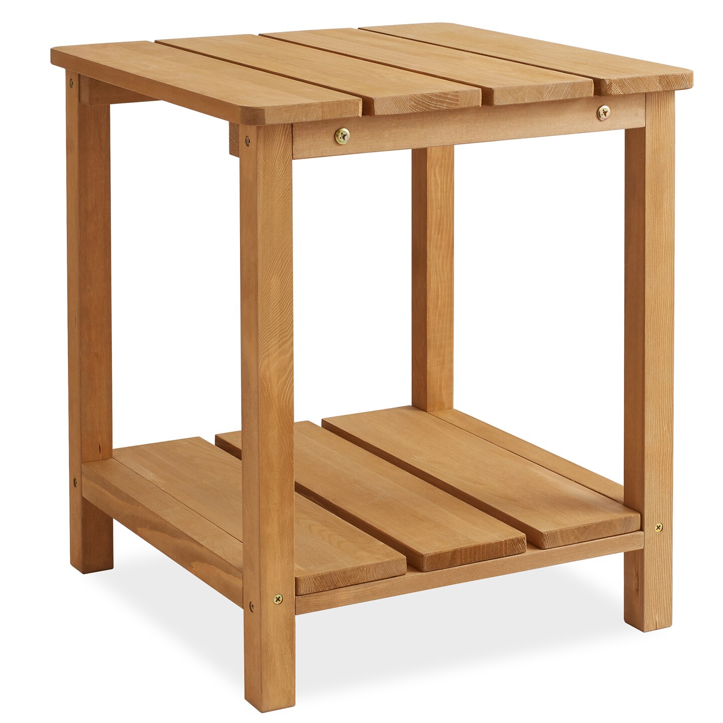 Casafield Adirondack Side Table, Cedar Wood Outdoor End Table with Shelf for Patio, Deck, Lawn and Garden