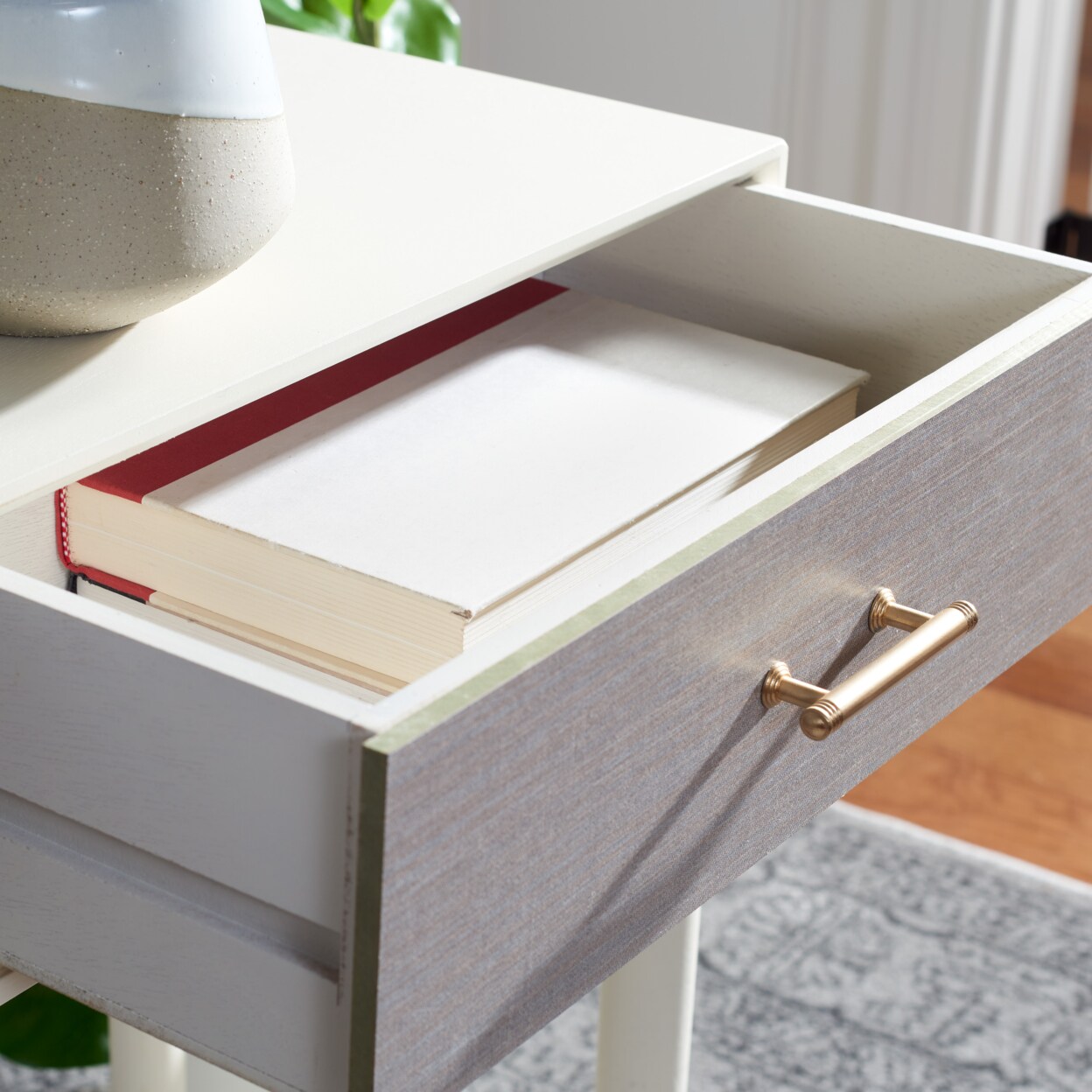 Safavieh   Estella 2-Drawer Console Table Distressed White