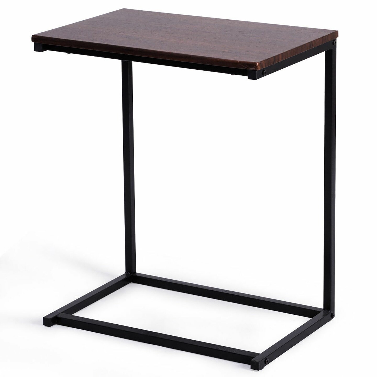 Costway 22''x14''x26'' Sofa Side End Table Laptop Holder Multiple Stand Desk Brown\Walnut