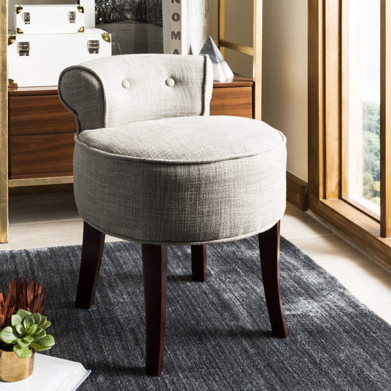 Safavieh   Georgia Vanity Stool Stone