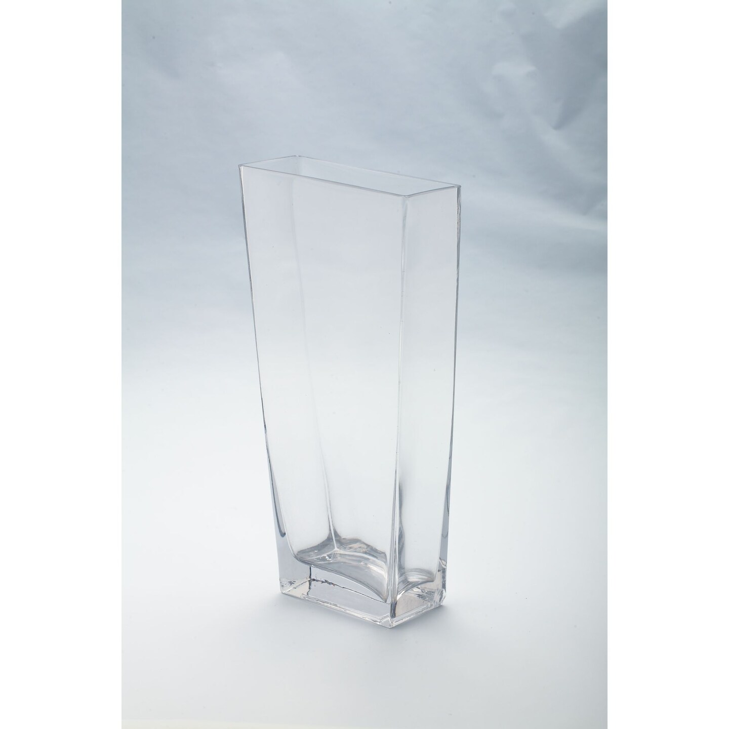 Contemporary Home Living Tapered Hand Blown Glass Vase - 13&#x22; - Clear