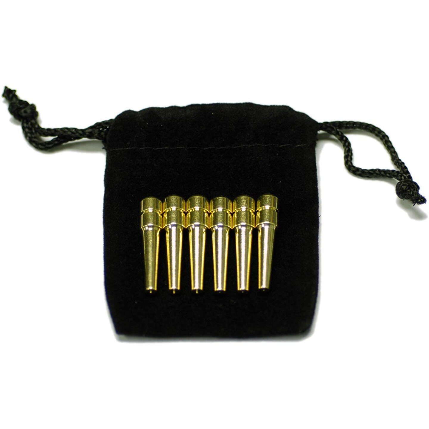 WE Games Brass Cribbage Pegs with Swarovski Austrian Crystals &#x26; Velvet Pouch - Set of 6 (3 Red, 3 Blue)