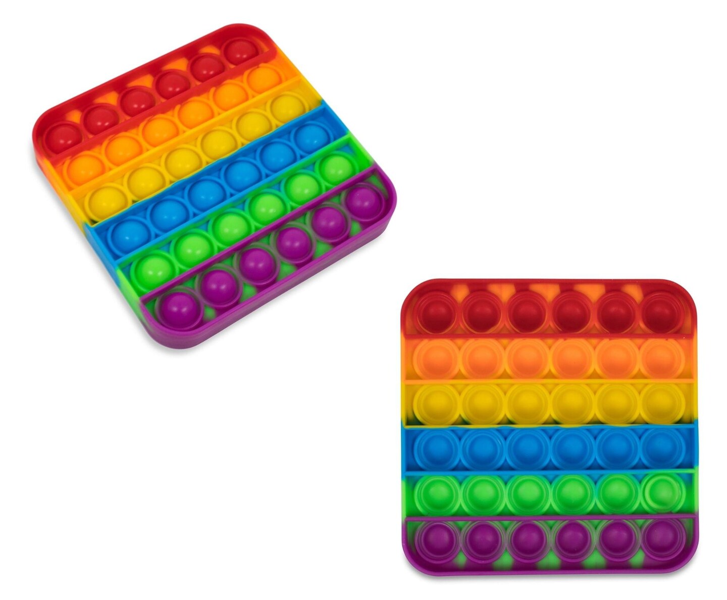 Pop Fidget Toy Silicone Bubble Popping Game | Rainbow Square