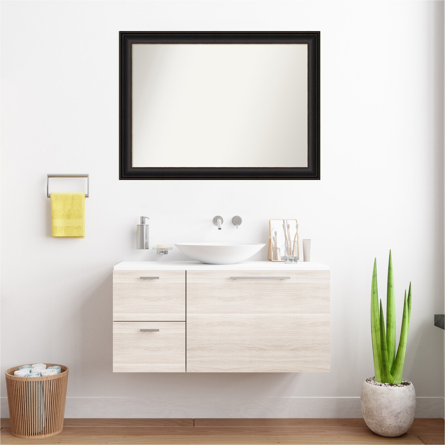 Trio Oil Rubbed Bronze Non-Beveled Custom Framed Bathroom Vanity Wall Mirror