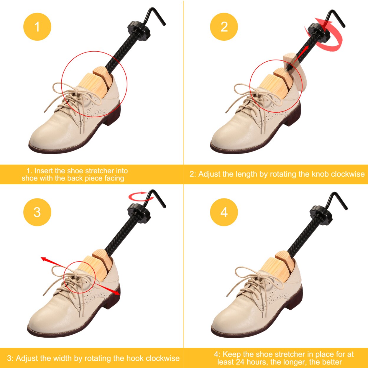 2Pcs Shoe Stretcher 2-Way Shoe Widener Expander Shoe Tree Adjustable Length