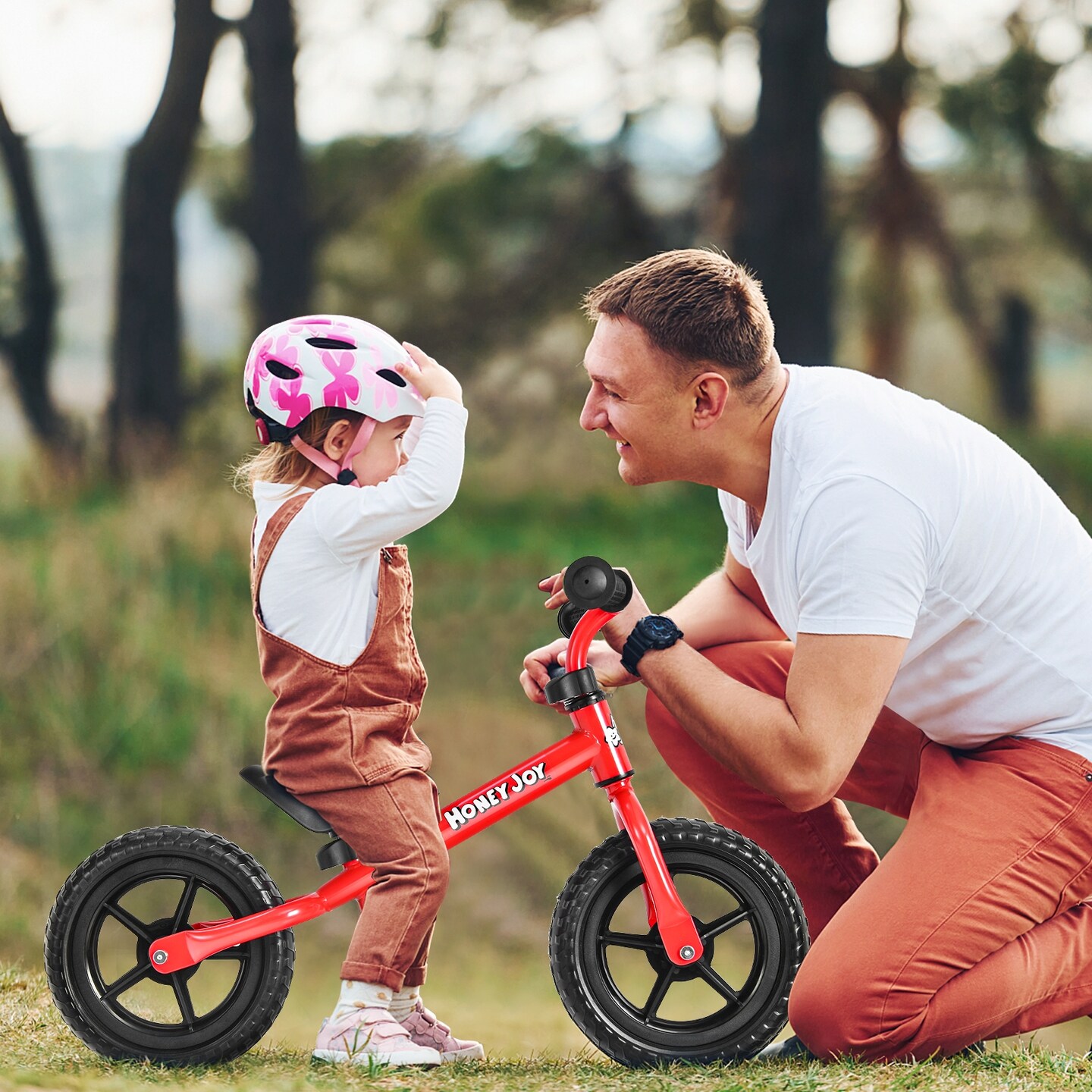 Kids No Pedal Balance Bike with Adjustable Handlebar and Seat