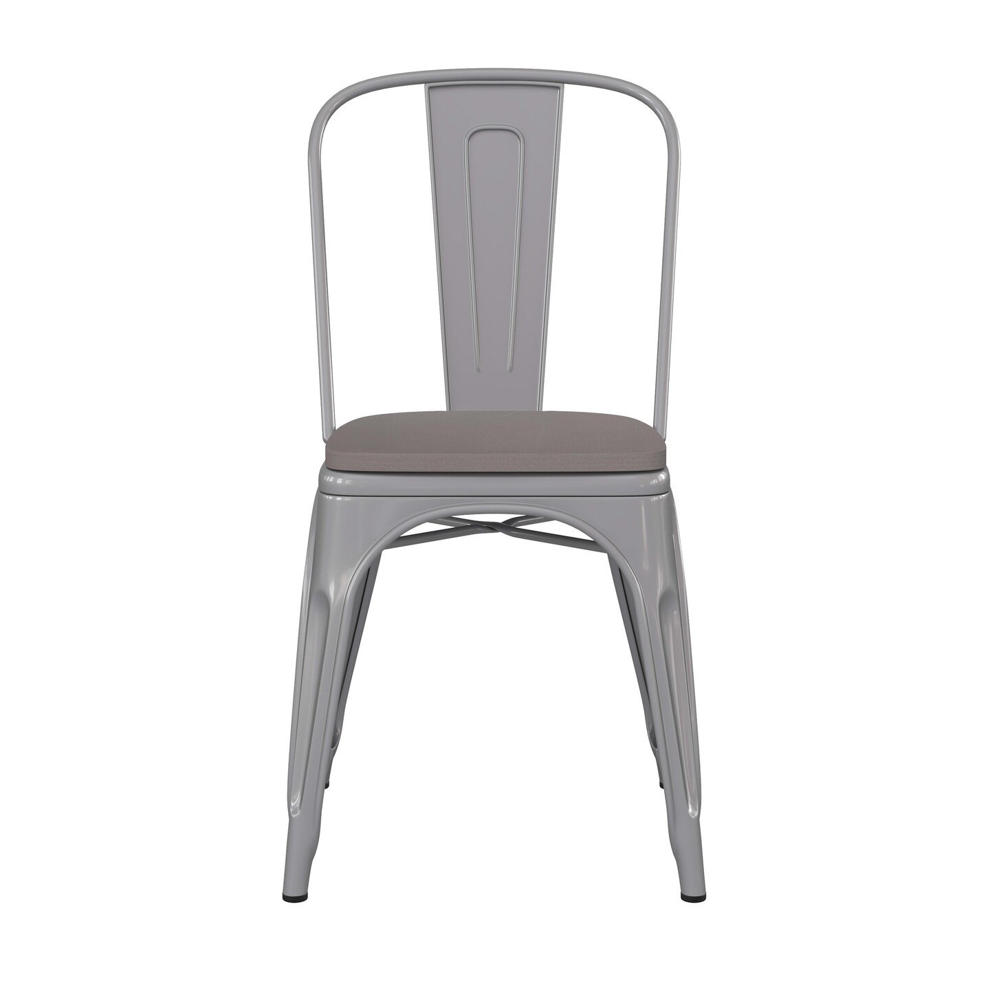 Emma and Oliver Perth Metal Stacking Dining Chairs with Poly Resin Seats for Indoor/Outdoor Use