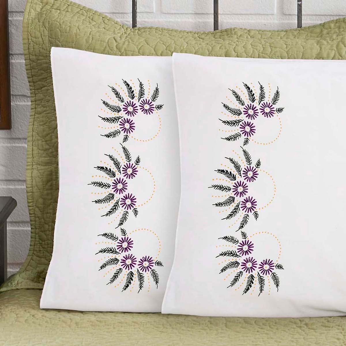 Herrschners Susanna Pillowcase Pair Stamped Embroidery Michaels
