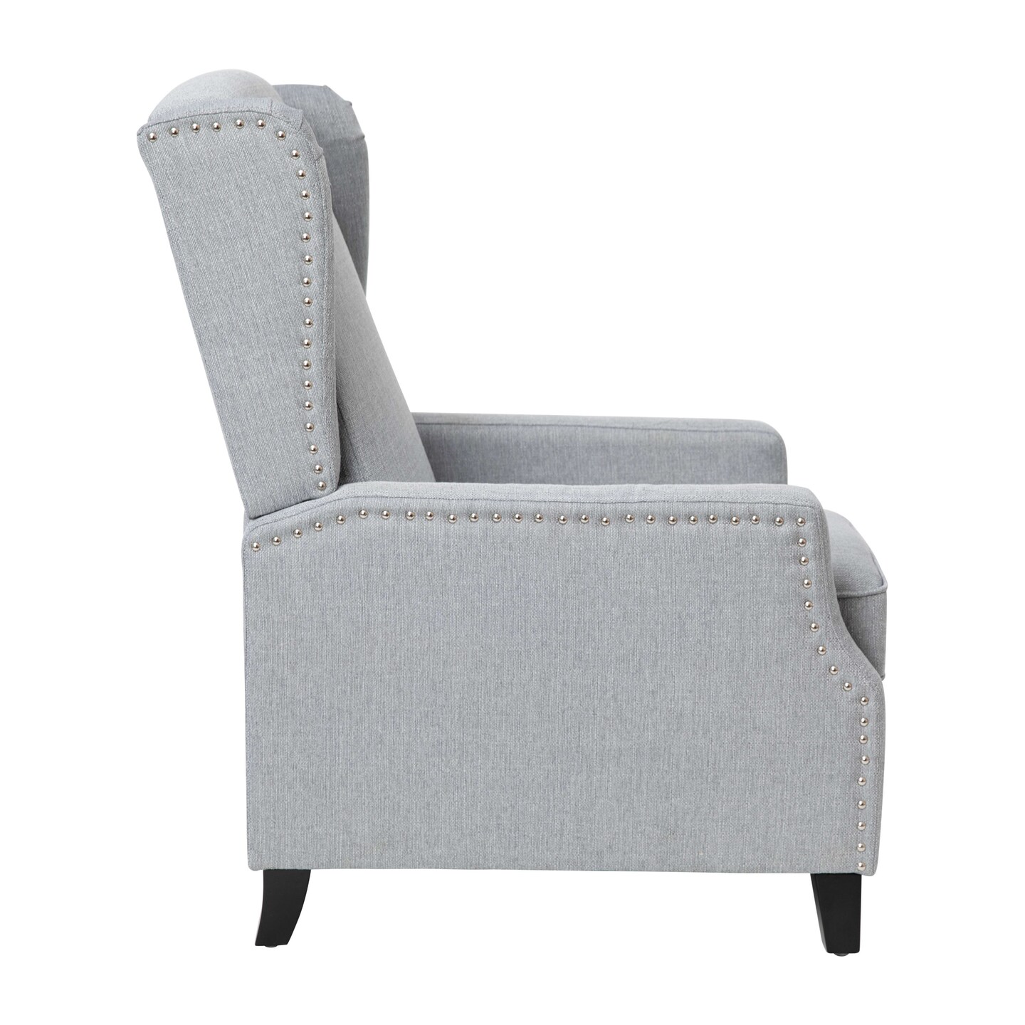 Merrick Lane Mauro Contemporary Pushback Recliner with Accent Nail Trim-Wingback Manual Recliner