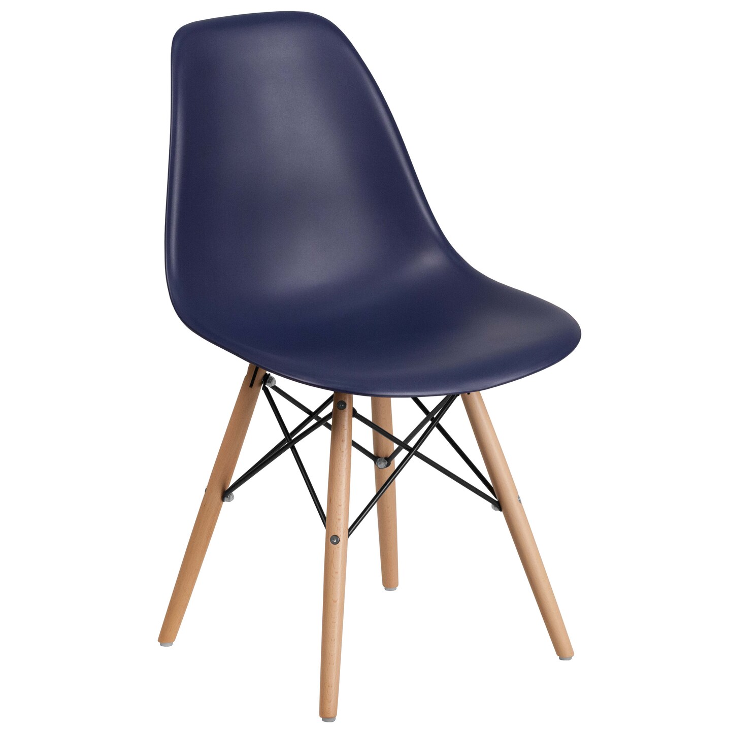 Merrick Lane Elton Series Polypropylene Accent Chair with Metal Braced Wooden Legs