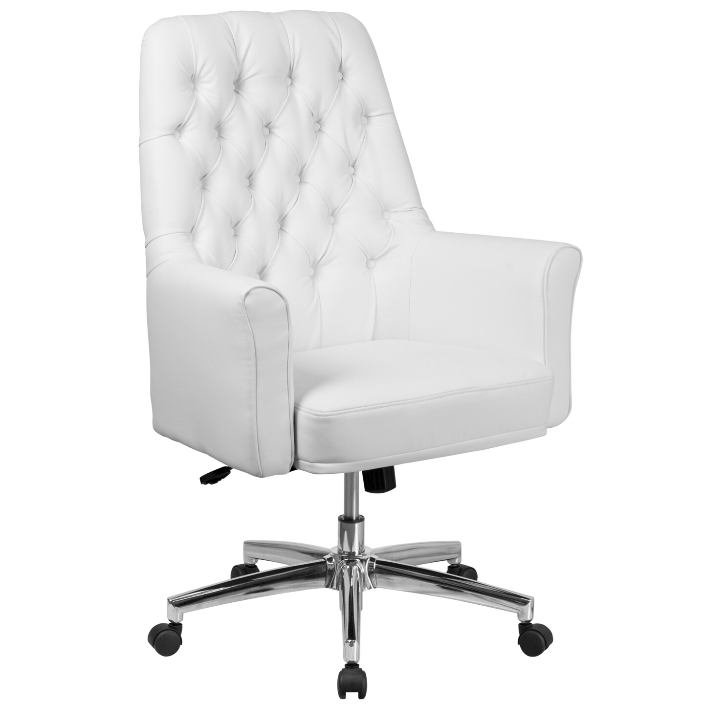 Merrick Lane Chamberlain Office Chair Ergonomic Executive Tufted Mid-Back With Padded Arms 360° Swivel And Adjustable Height