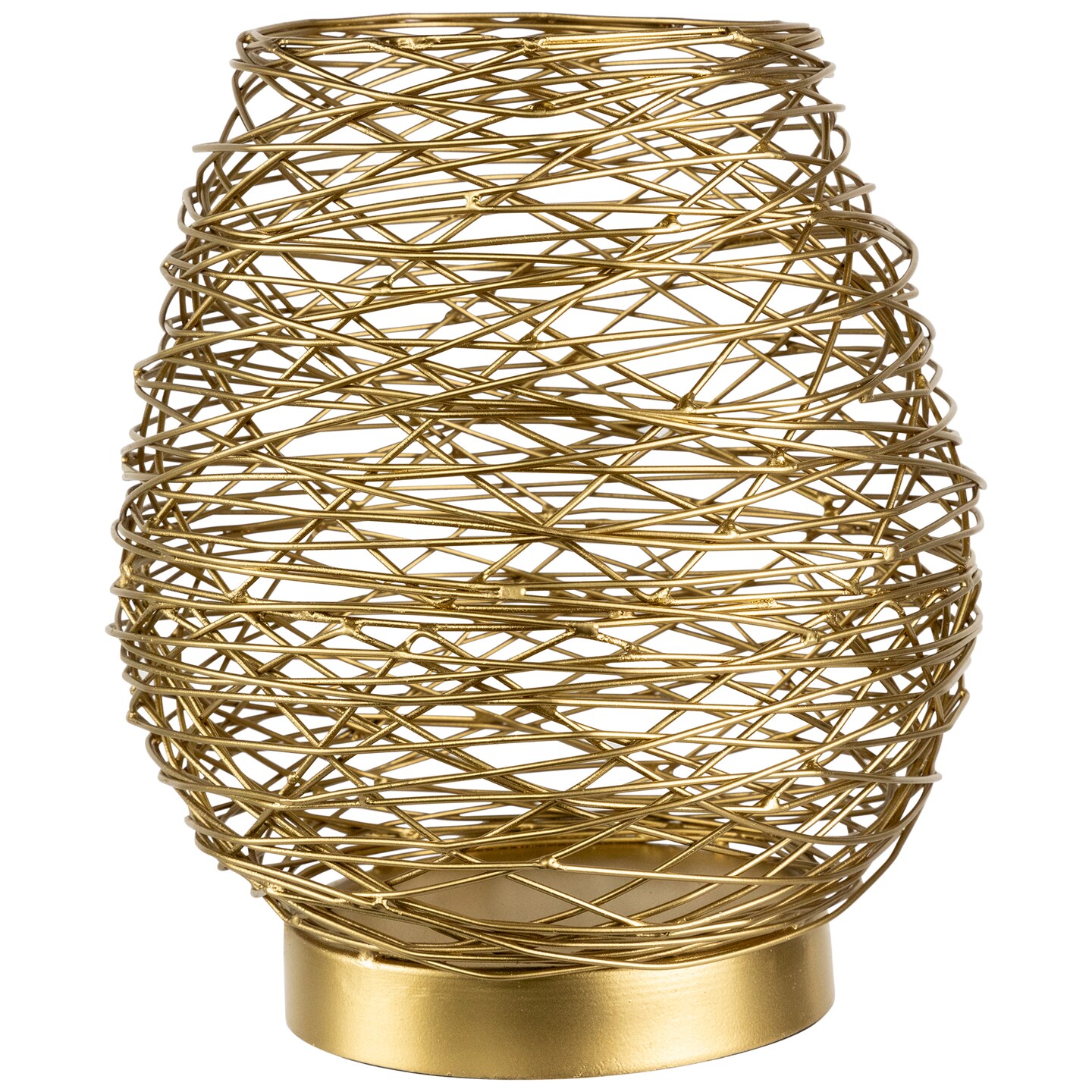 Northlight Medium Woven Iron Votive Candle Holder - 8.5&#x22; - Brass Finish