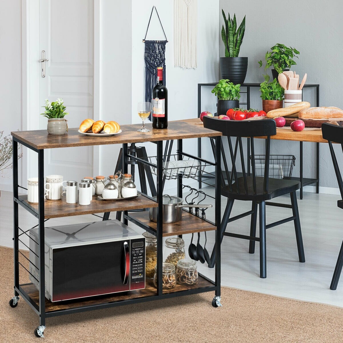 Rolling Industrial Kitchen Baker&#x27;s Storage Shelf