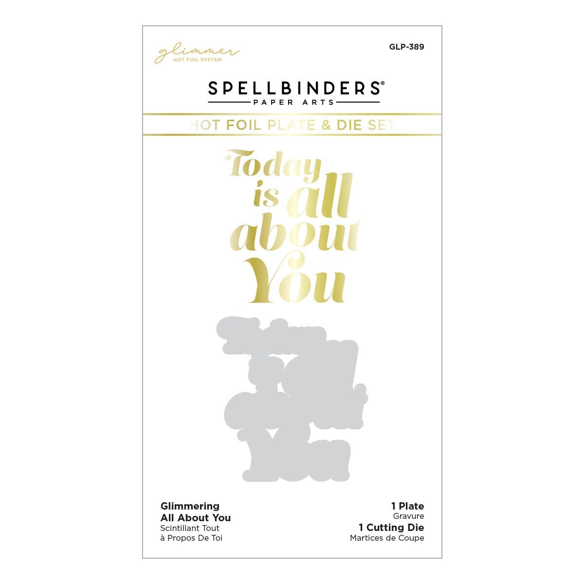 Spellbinders Glimmer Hot Foil Plate &#x26; Die Set-All About You