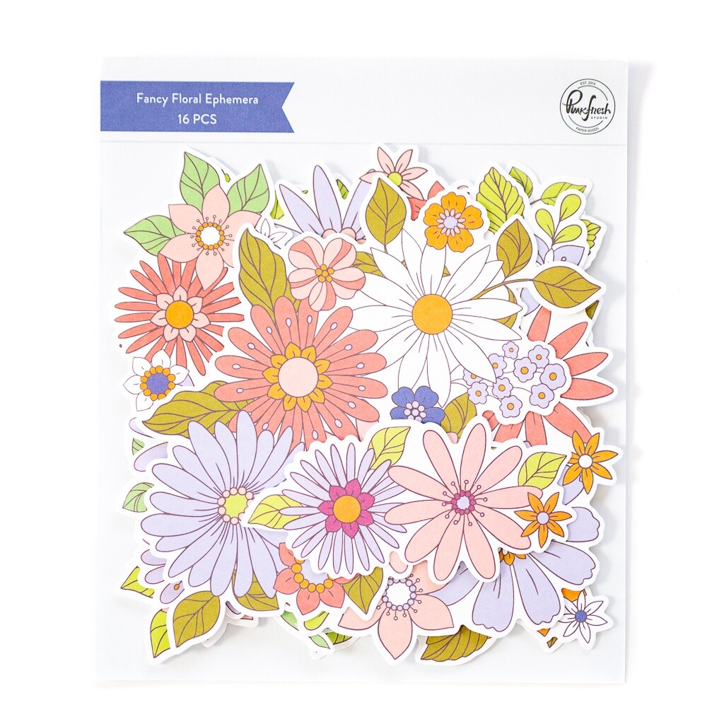 Pinkfresh Cardstock Die-Cuts Ephemera Pack 16/Pkg-Fancy Floral