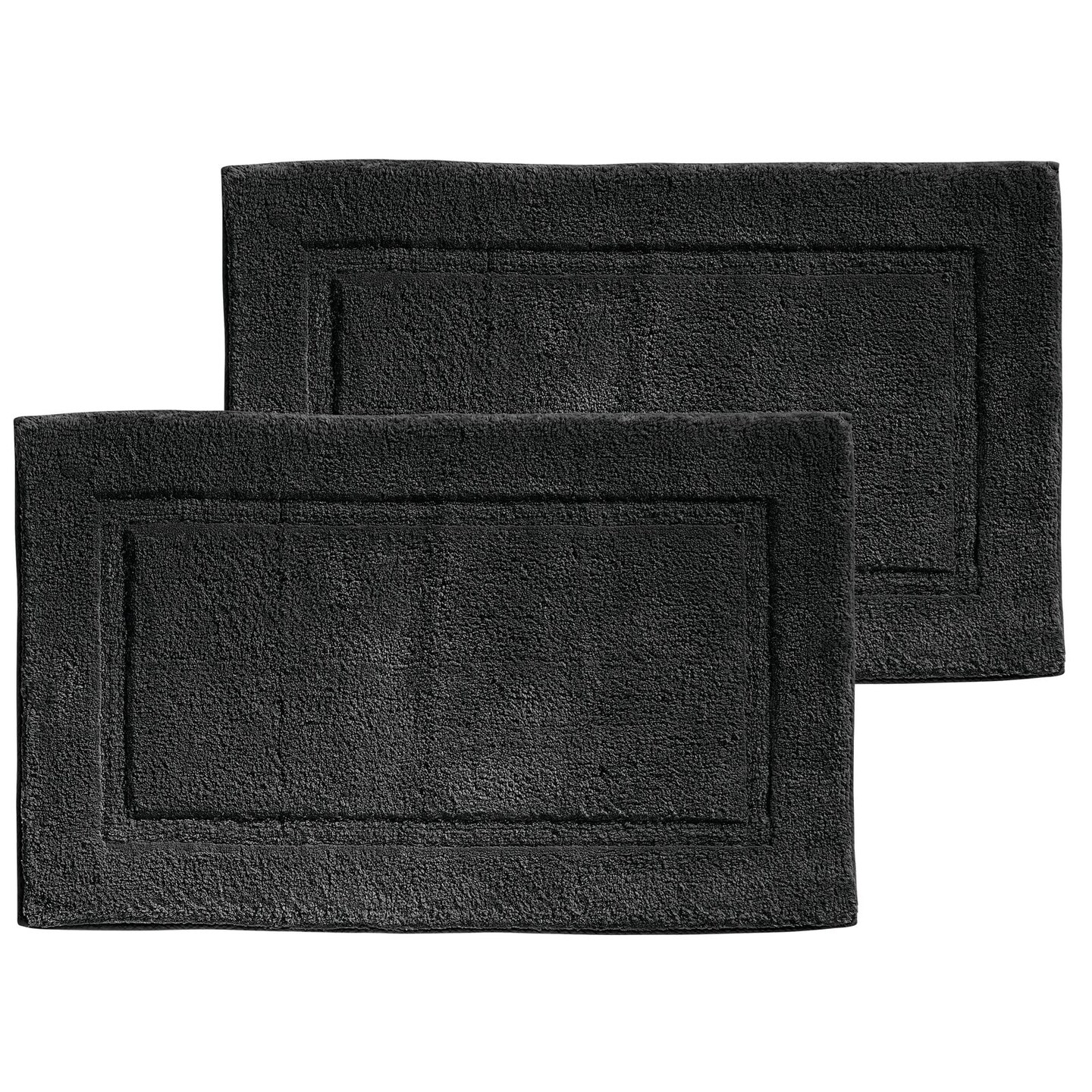 mDesign 100% Cotton Bath Mat, Hotel-Style Bathroom Floor Rug, 2 Pack