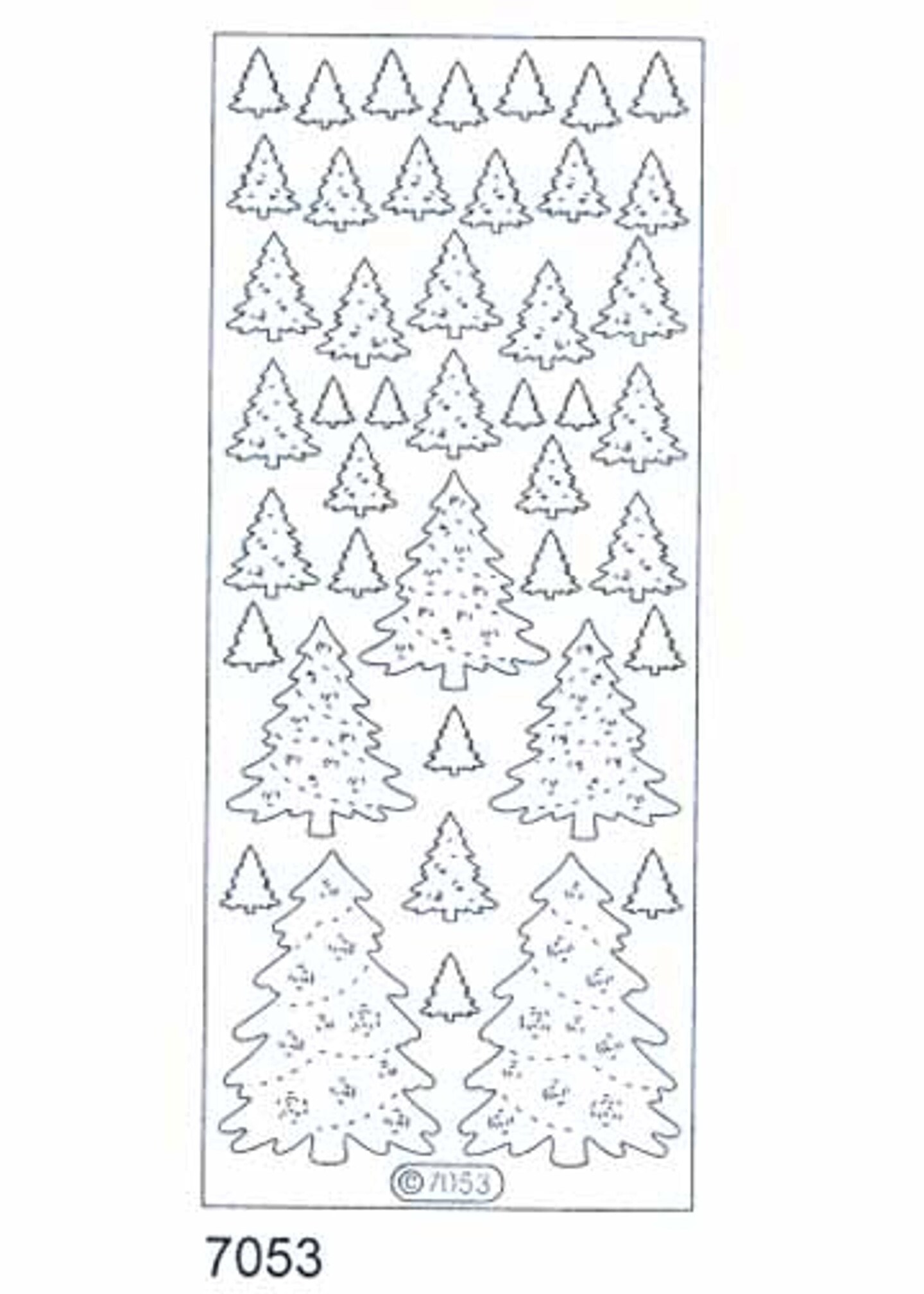 Starform Deco Stickers - Christmas Trees - Transparent Glitter Silver