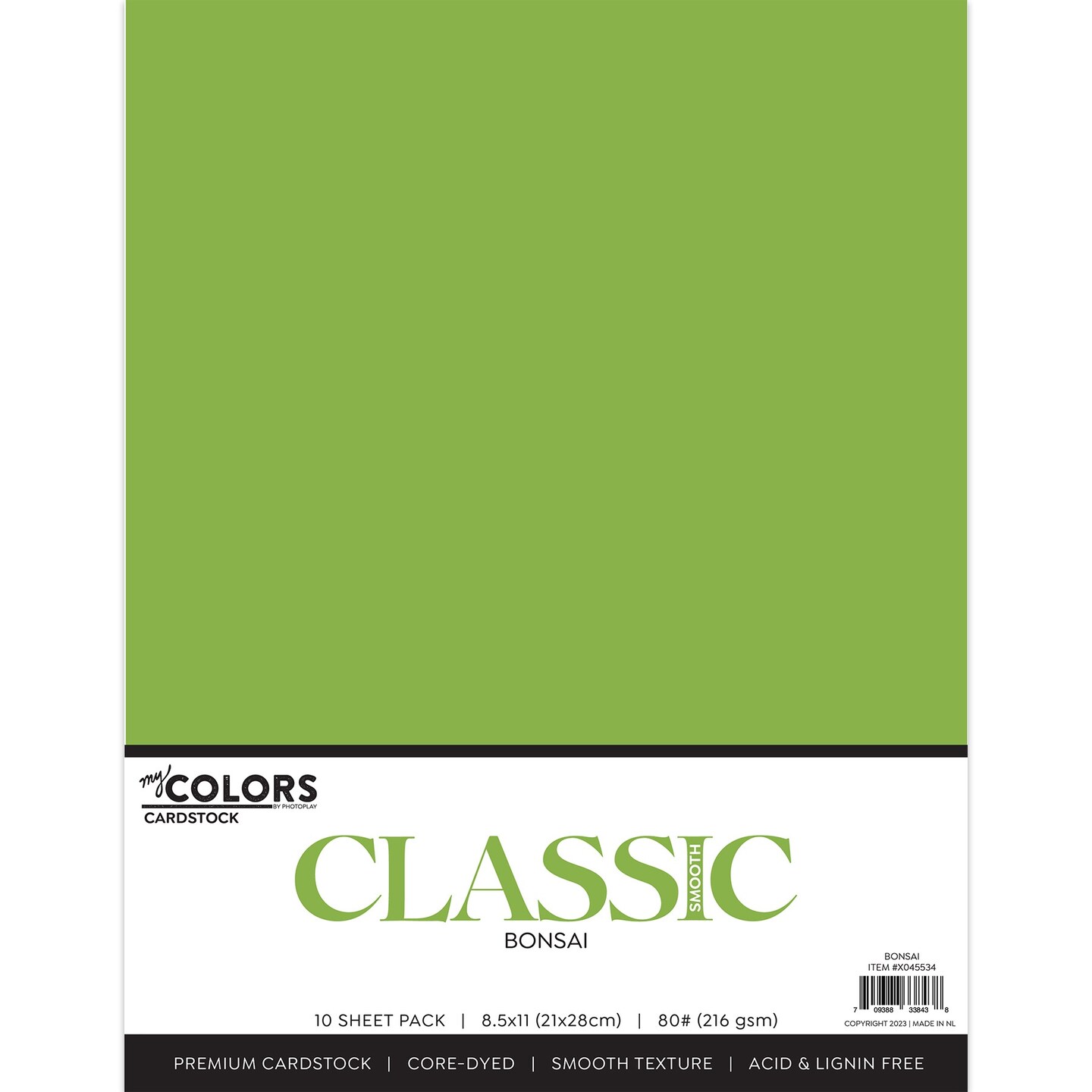 My Colors Classic 80lb Cover Weight Cardstock 8.5&#x22;X11&#x22;-Bonsai