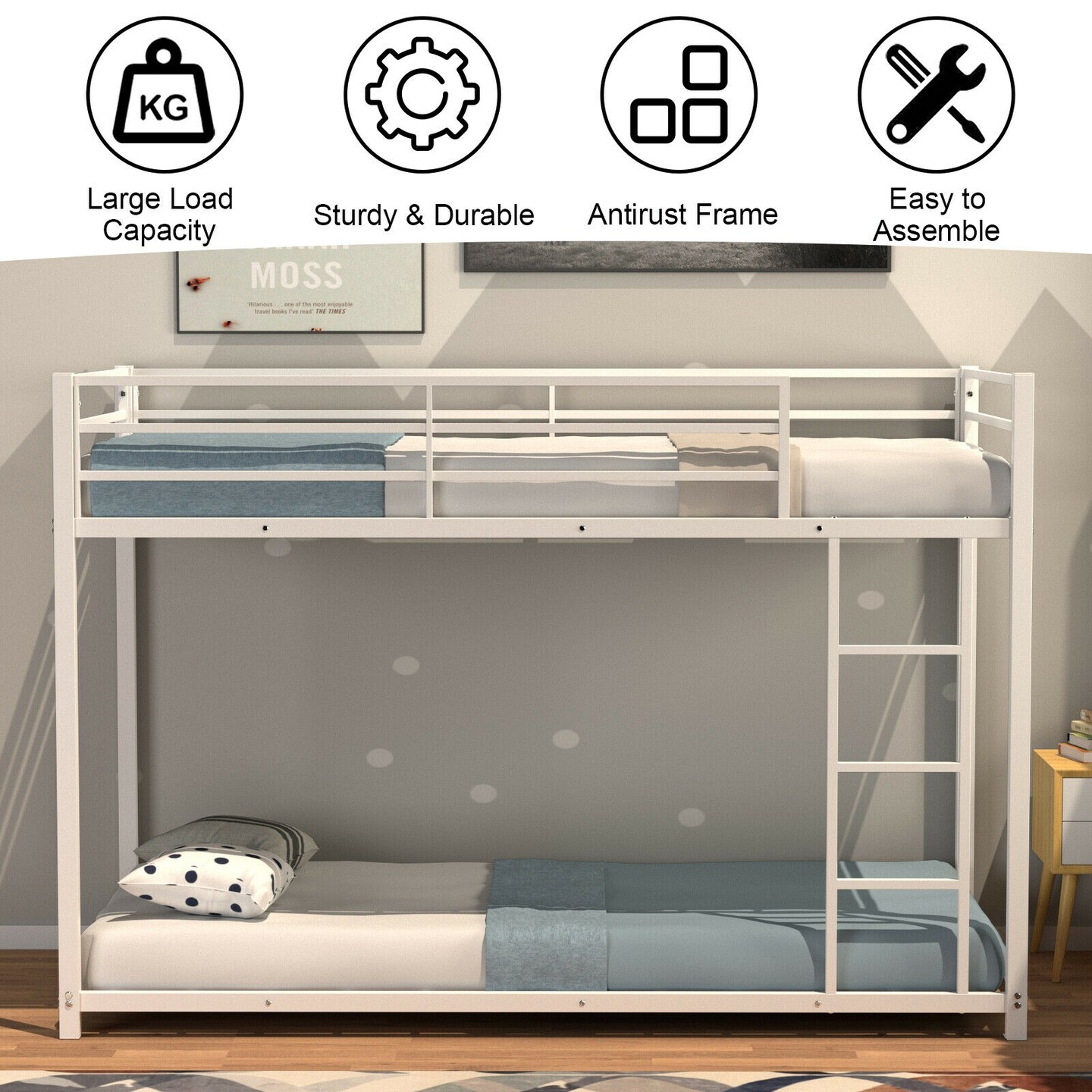 Metal Bunk Bed Twin Over Classic Bunk Bed Frame