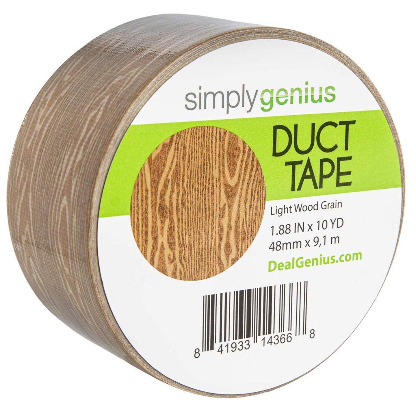 Simply Genius Pattern Duct Tape Heavy Duty - Craft Supplies for Kids &#x26; Adults - Colored Duct Tape - Single Roll 1.8 in x 10 yards - Colorful Tape for DIY, Craft &#x26; Home Improvement (Light Wood Grain)