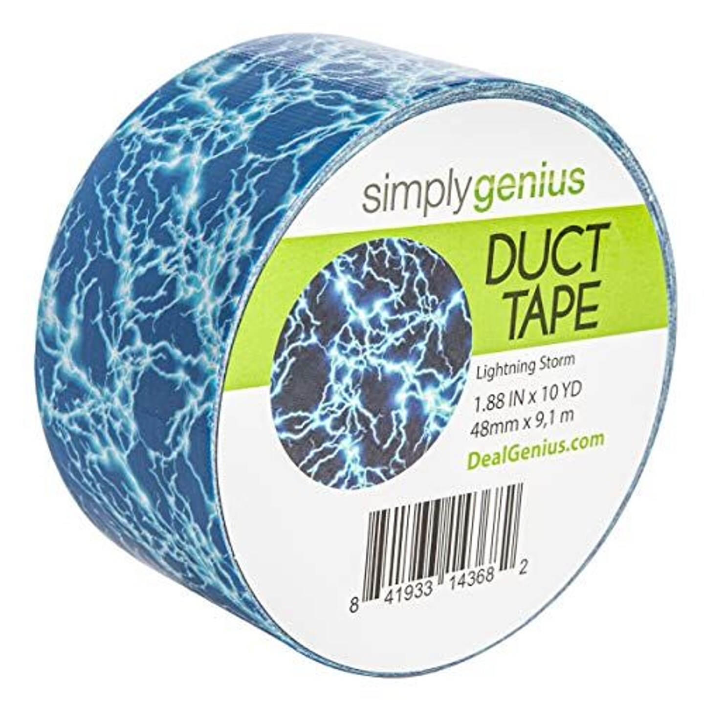 Simply Genius 1 Pack Art &#x26; Craft Duct Tapes, Heavy Duty, 1.8 in x 10 yards, Craft Supplies for Kids &#x26; Adults, Colorful Tape for DIY, Craft &#x26; Home Improvement, Lightning Storm