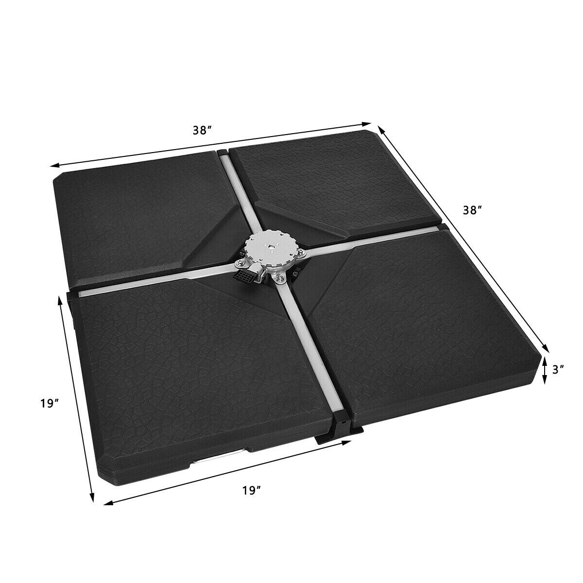4 Pieces 238 Lbs Square Outdoor Patio Market Umbrella Base