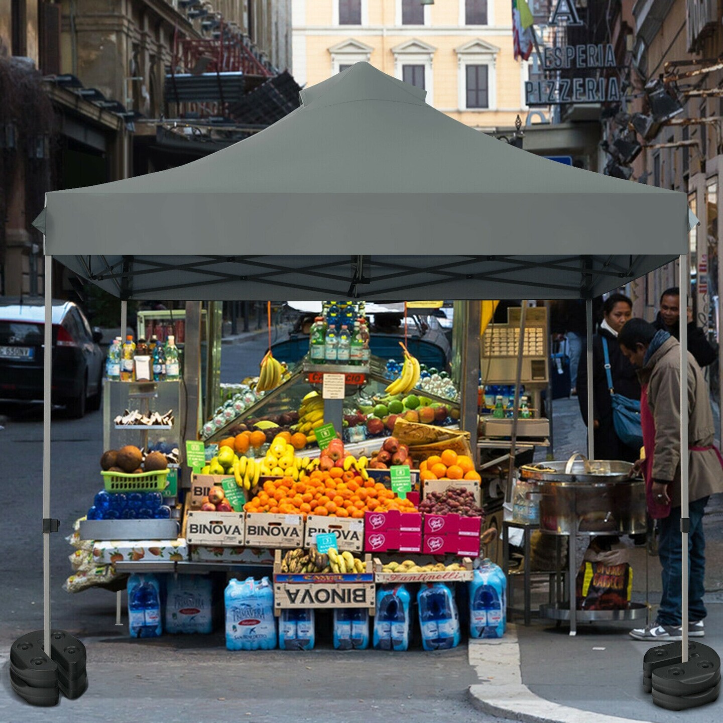 Set of 8 Tent Portable Weight Plates for Canopy Poles Water or Sand Fill Weather Resistant Design