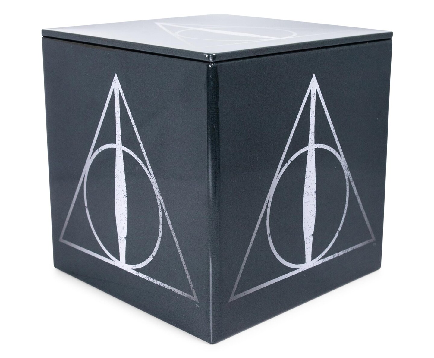 Harry Potter Deathly Hallows Tin Storage Box Cube Organizer with Lid | 4 Inches