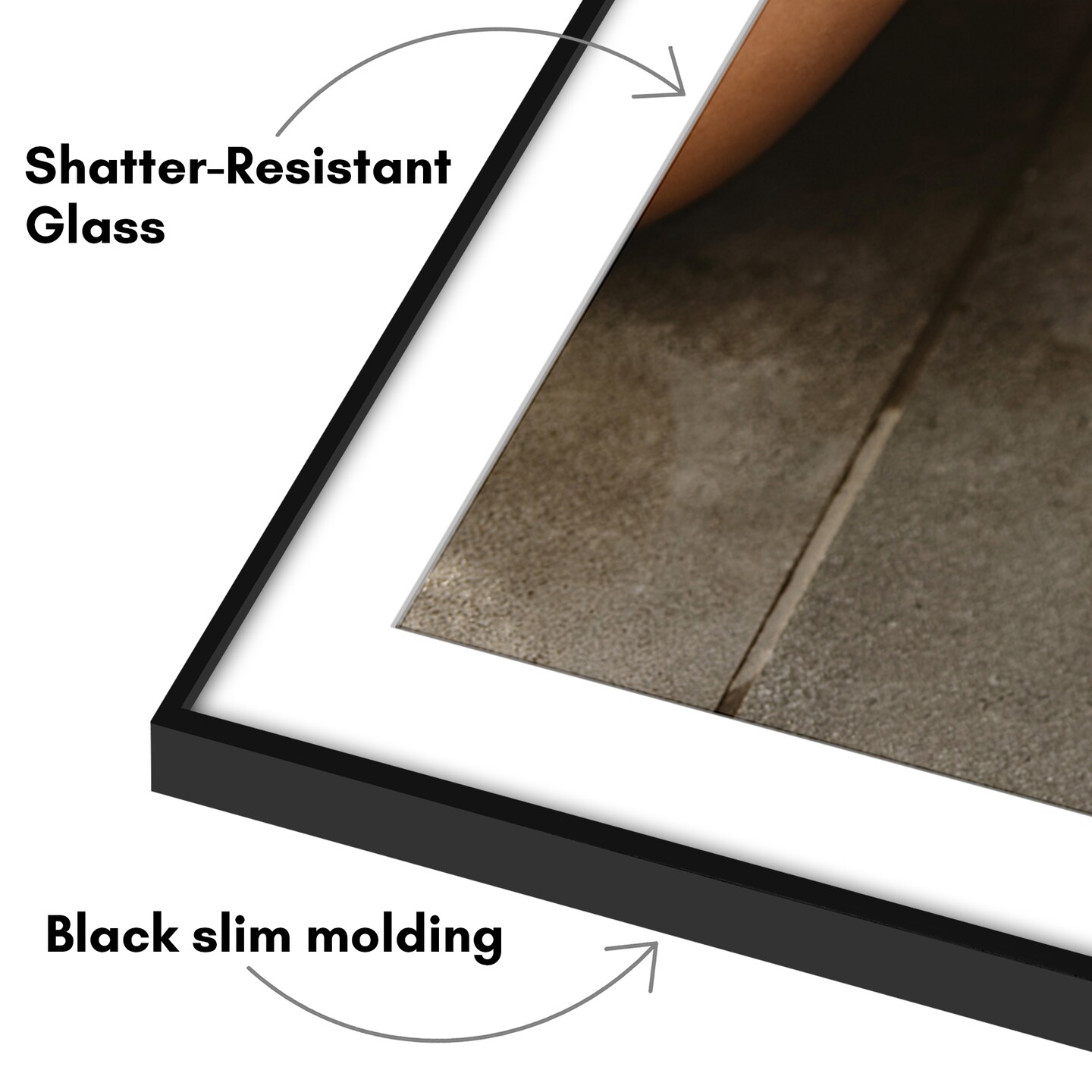 Americanflat Front Loading Picture Frame Set with Mat - Set of 3 - Wall Decor Frames - Shatter Resistant Glass - Hanging Hardware with Snap-Out Easel - Black