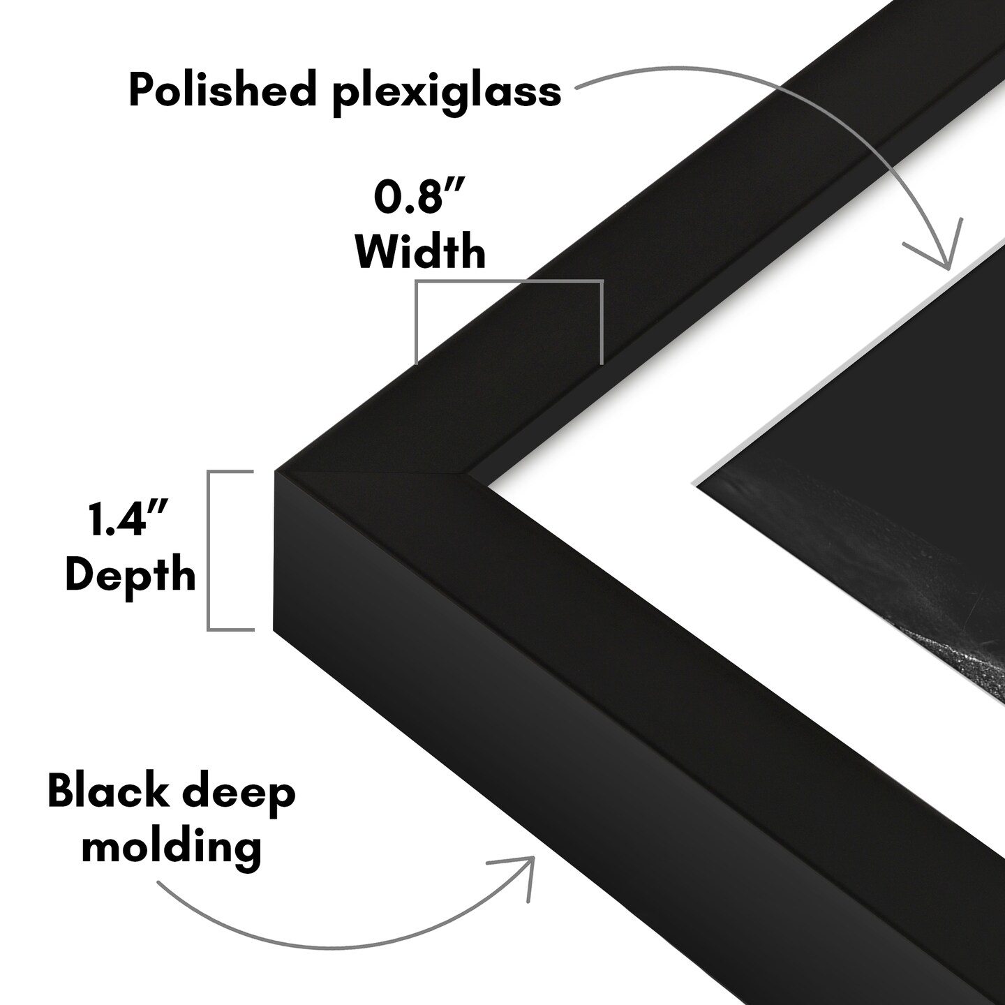 Americanflat Gallery-Style Picture Frame with Mat - Showcase Artwork, Prints, and Photos - Shatter Resistant Glass - Hanging Hardware with Drywall Anchor