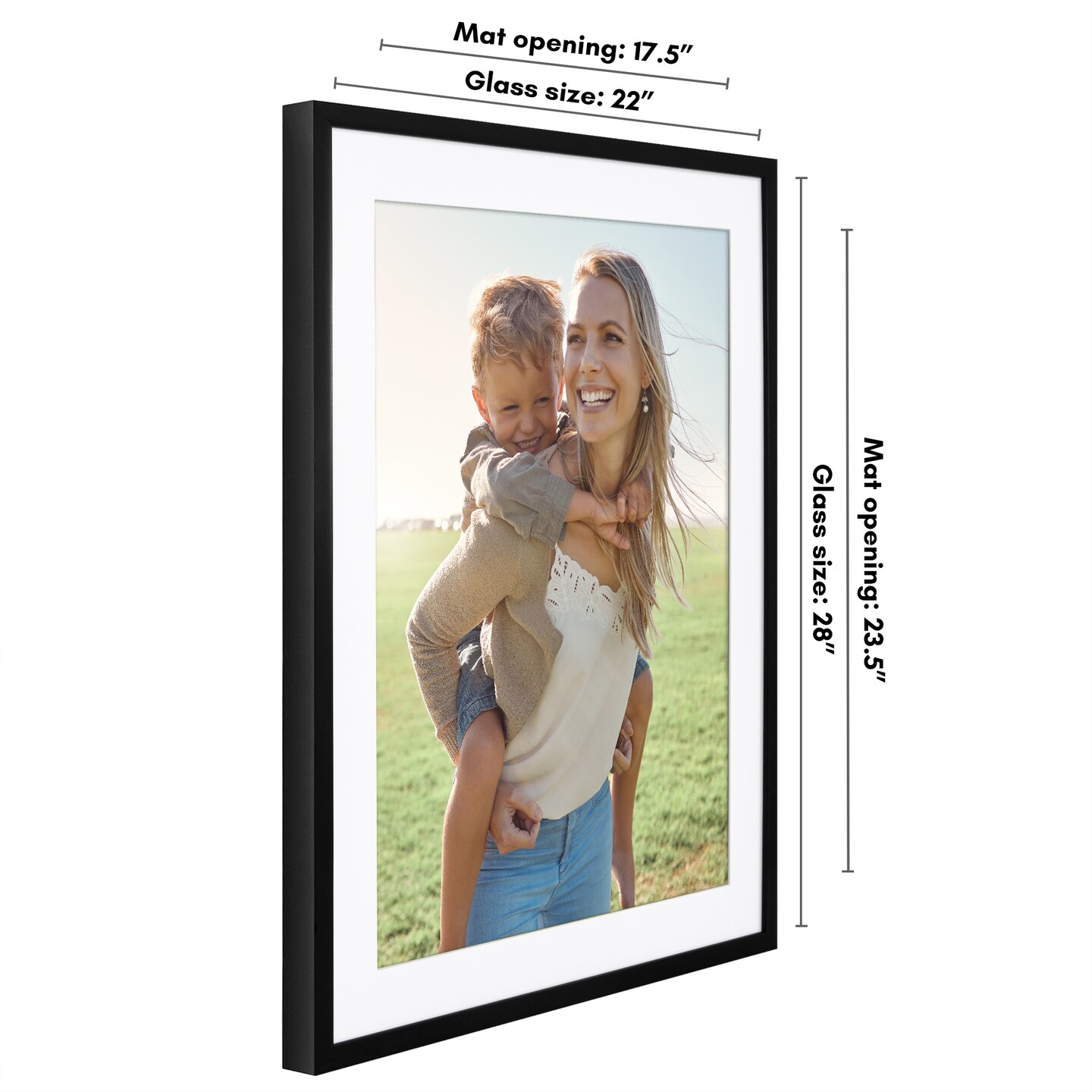 Americanflat Gallery-Style Picture Frame with Mat - Showcase Artwork, Prints, and Photos - Shatter Resistant Glass - Hanging Hardware with Drywall Anchor