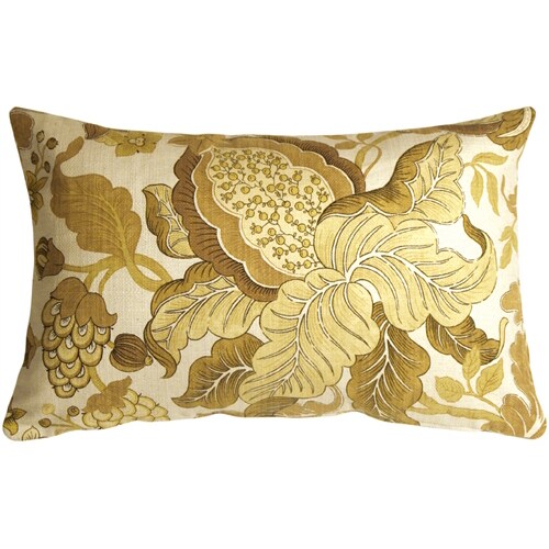 Pillow Decor   - Harvest Floral Yellow 16x24 Throw Pillow