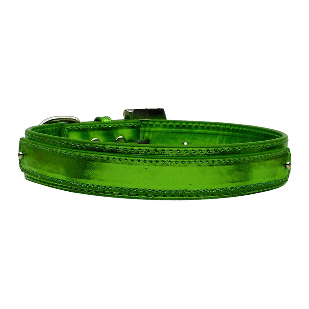 Mirage Pet Products 3 by 4&#x22; (18mm) Metallic Two-Tier Collar  Emerald Green Medium