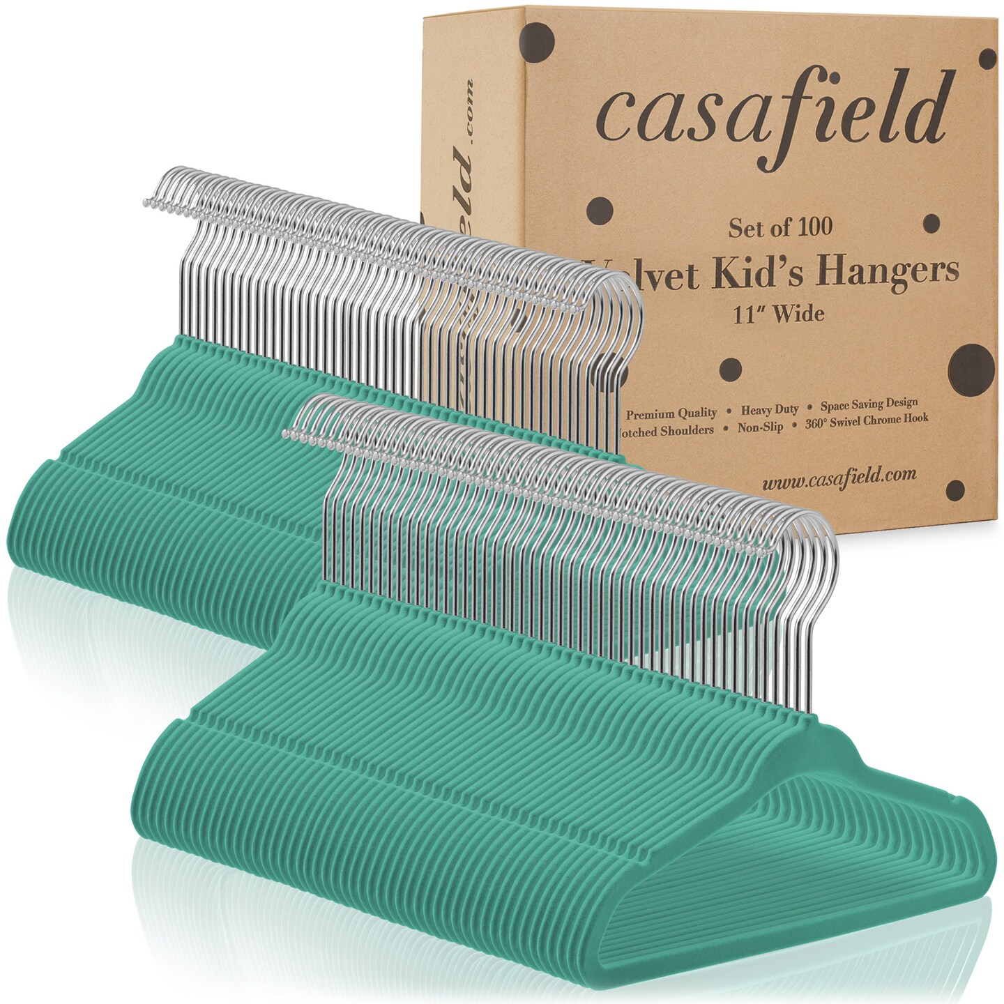 Casafield 100 Velvet Baby Hangers - 11" Size for Infant & Toddler Clothes