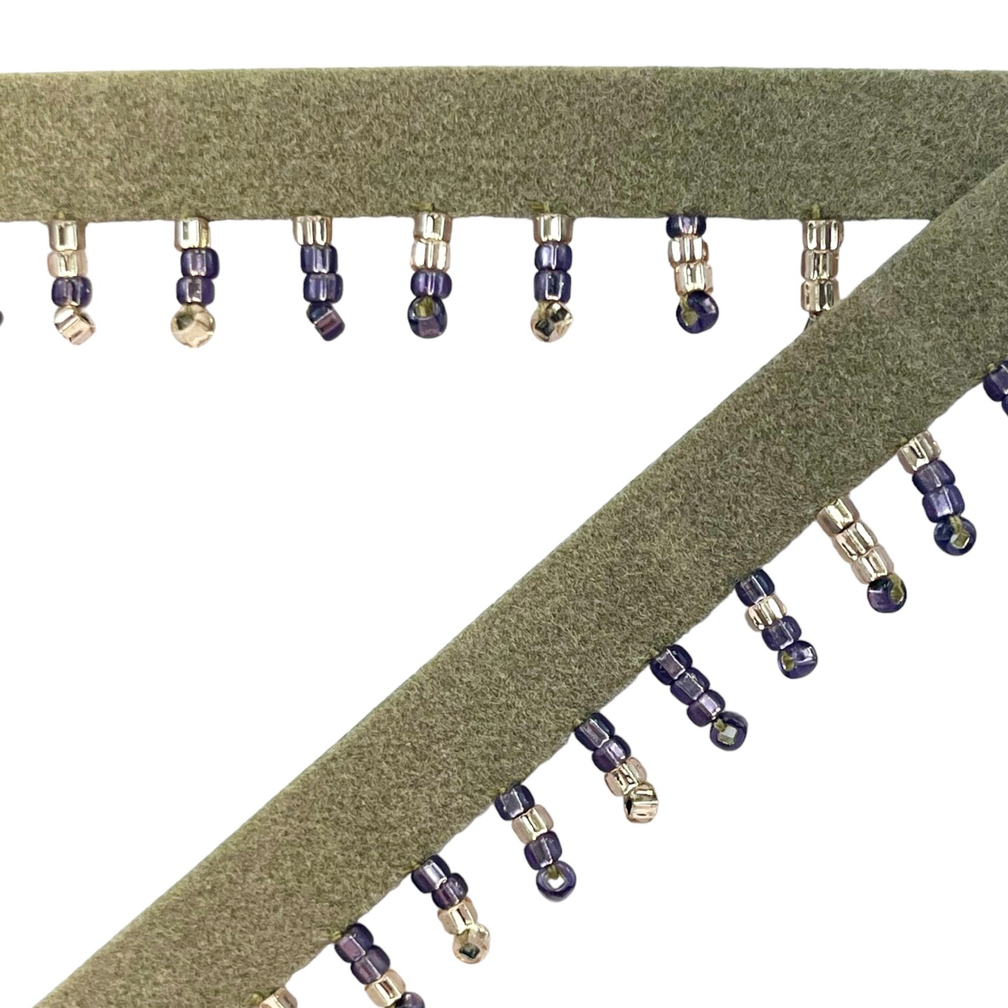 Nora Beaded Fringe Trim 3/4&#x22; x 18&#x22; Blue