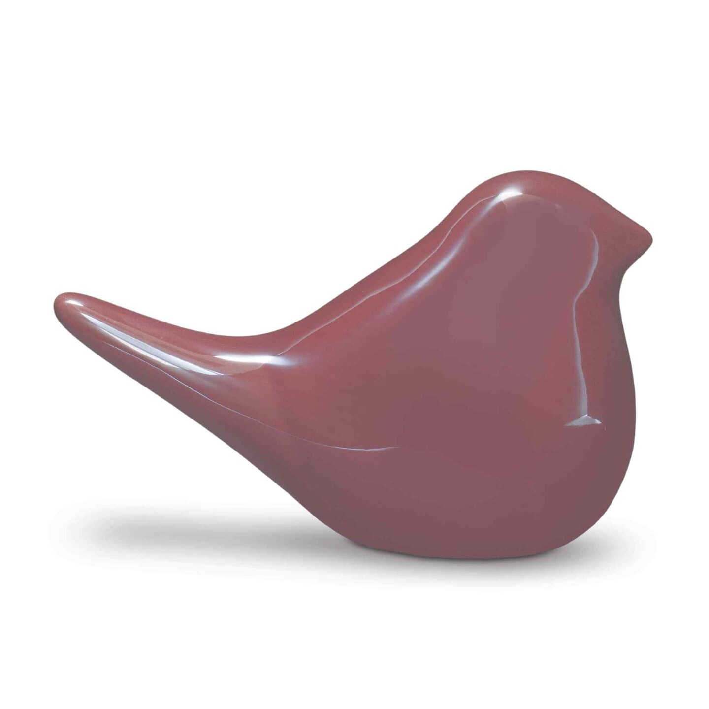 Melrose Set of 2 Solid Brick Red Bird Porcelain Tabletop Figurines 6"