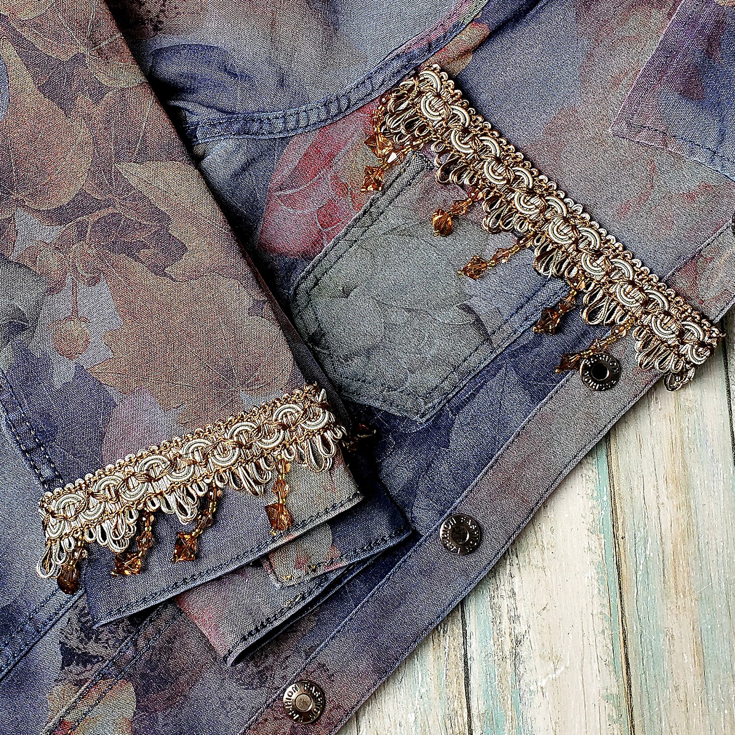 Slanted Beaded Fringe Trim