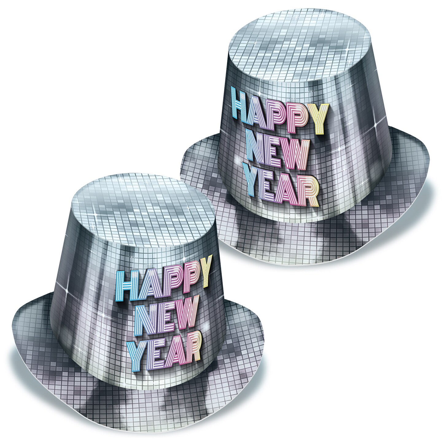 Beistle Club Pack of 25 Disco Fever &#x22;Happy New Year&#x22; Party Hi- Hats