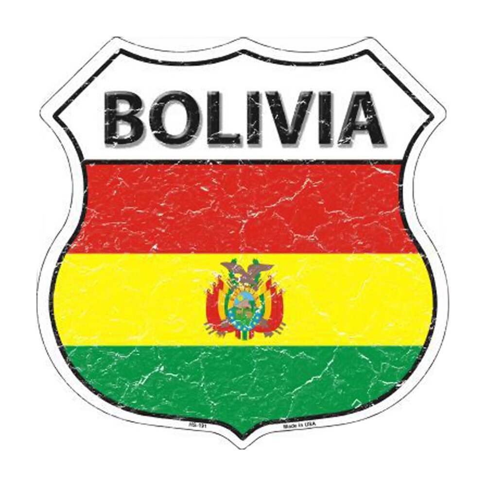 Smart Blonde Bolivia Country Flag Highway Shield Metal Sign Hs-191
