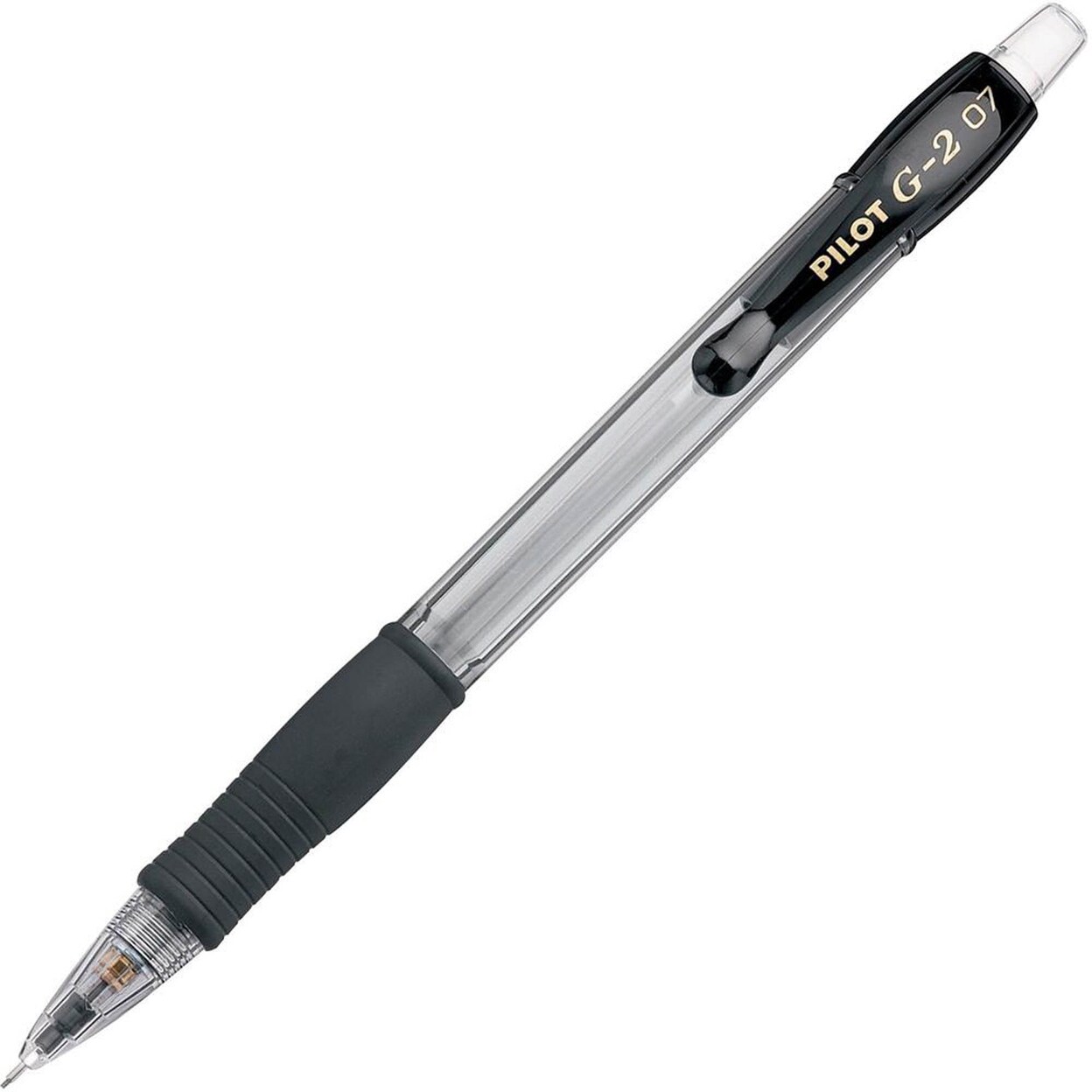 Pilot   G2 Mechanical Pencils - 0.7 mm Lead Diameter - Refillable - Clear, Black Barrel - 1 Dozen